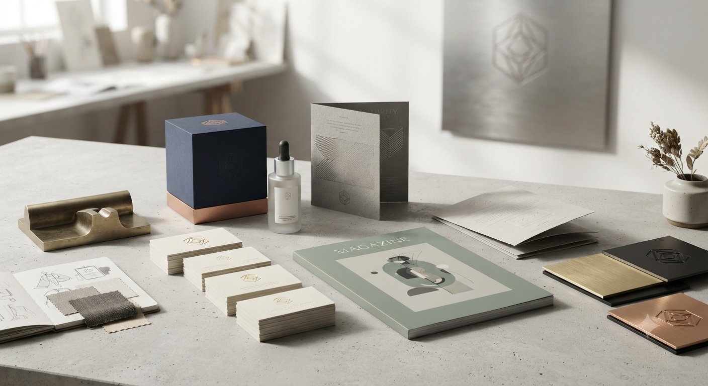 Brand Identity brand identity mockups collateral flatlay