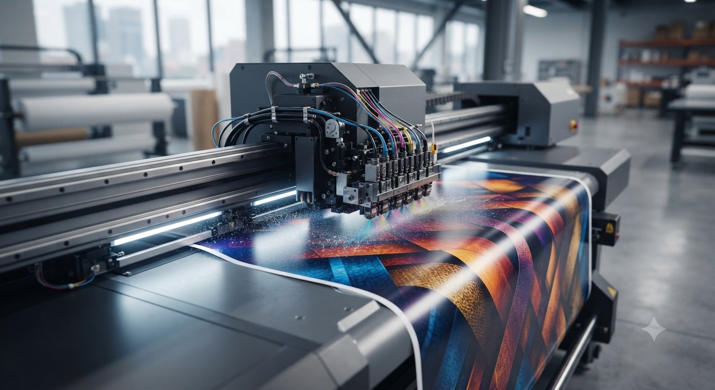 High-contrast large-format print production for Lumen Labs